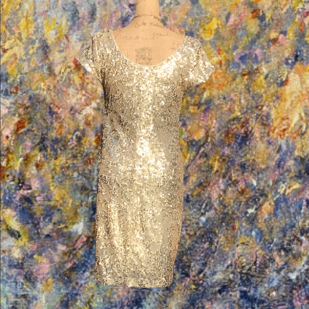 IOZ & Ali gold sequin dress - Picture 2 of 3